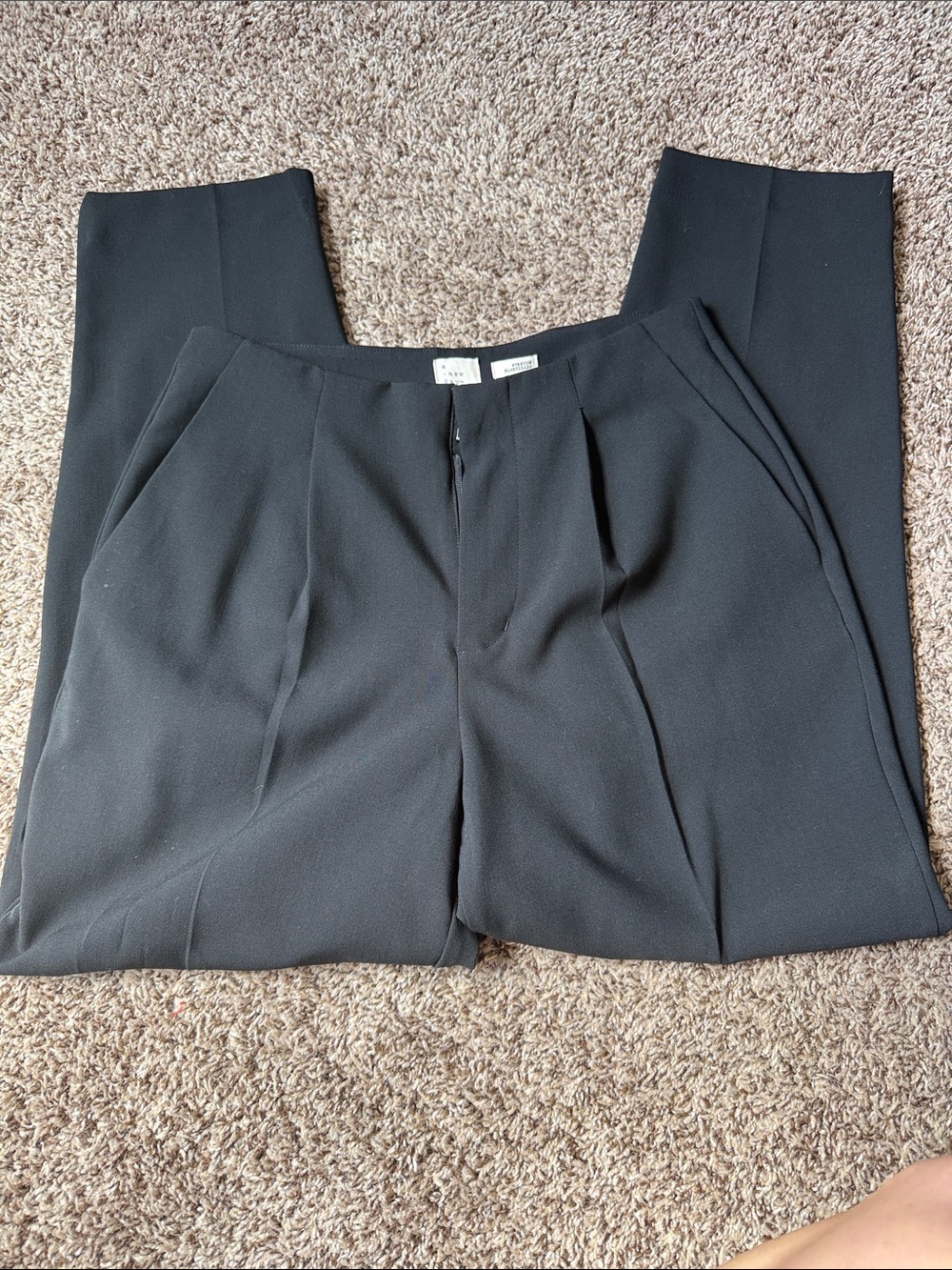 a new day Black Pleated Cropped Ankle Pants